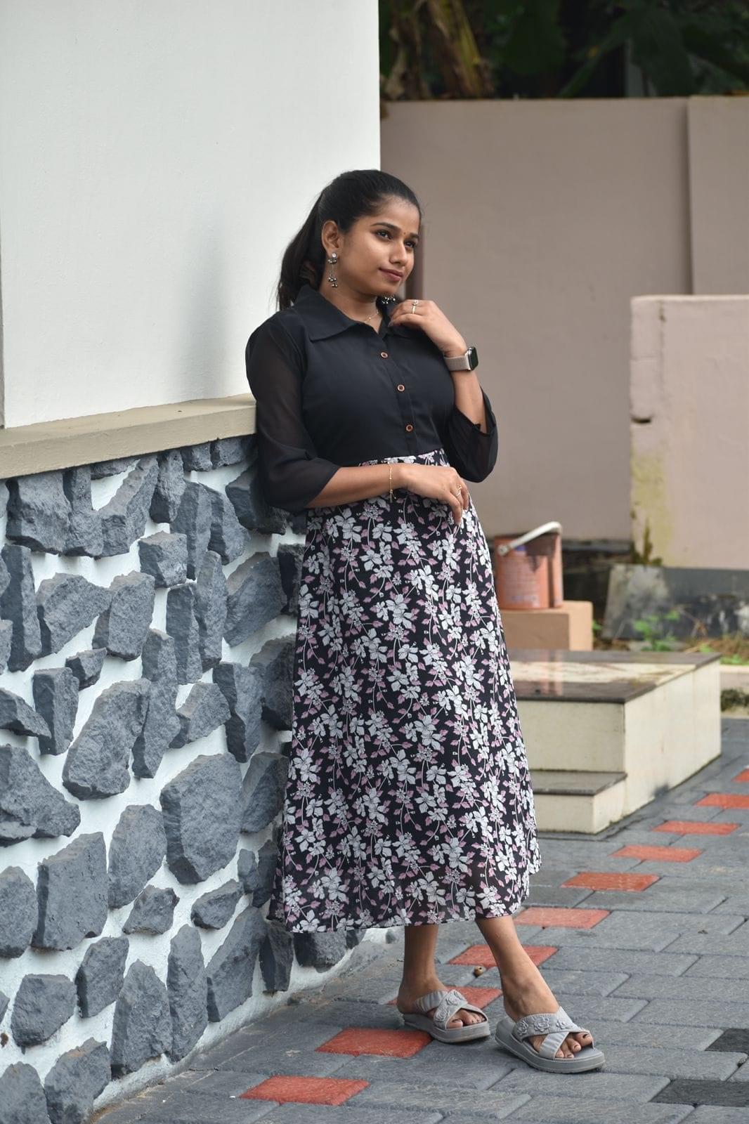 Georgette Collar tipe frock (threeforth sleeve) - Image 5