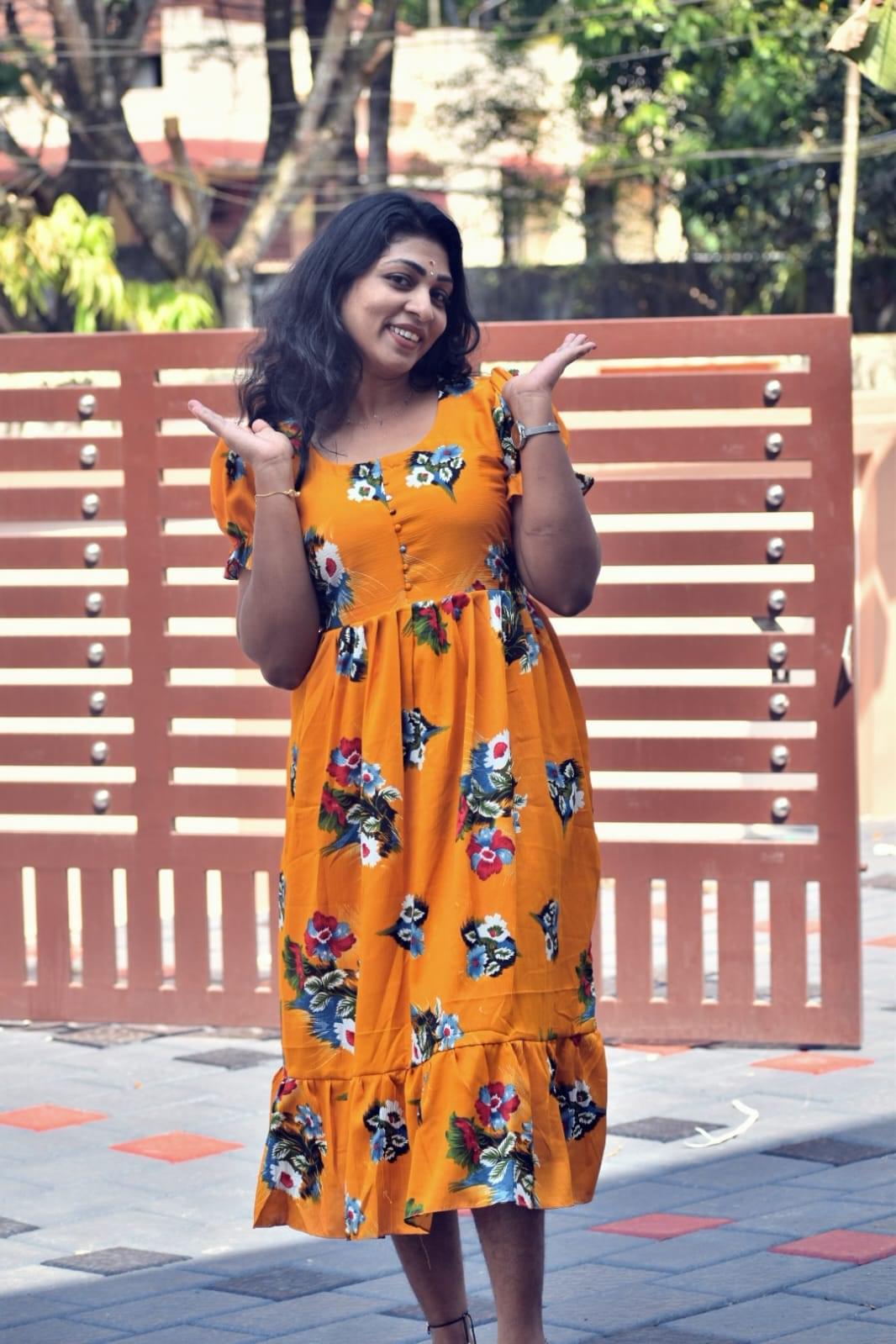 Delta Printed Frock -Puff Sleeve - Image 8
