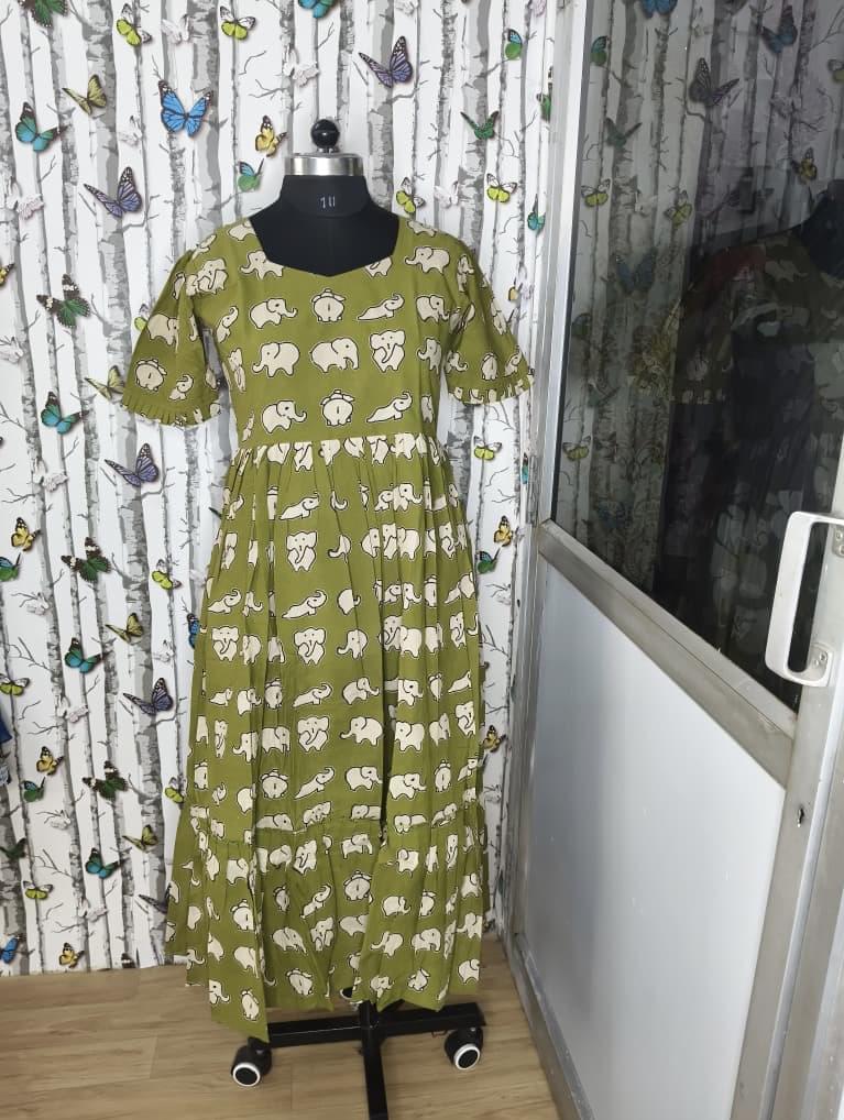 Elephant Print Frock - Green (1993)