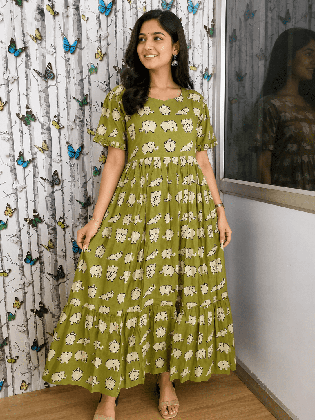 Elephant Print Frock - Green (1993)