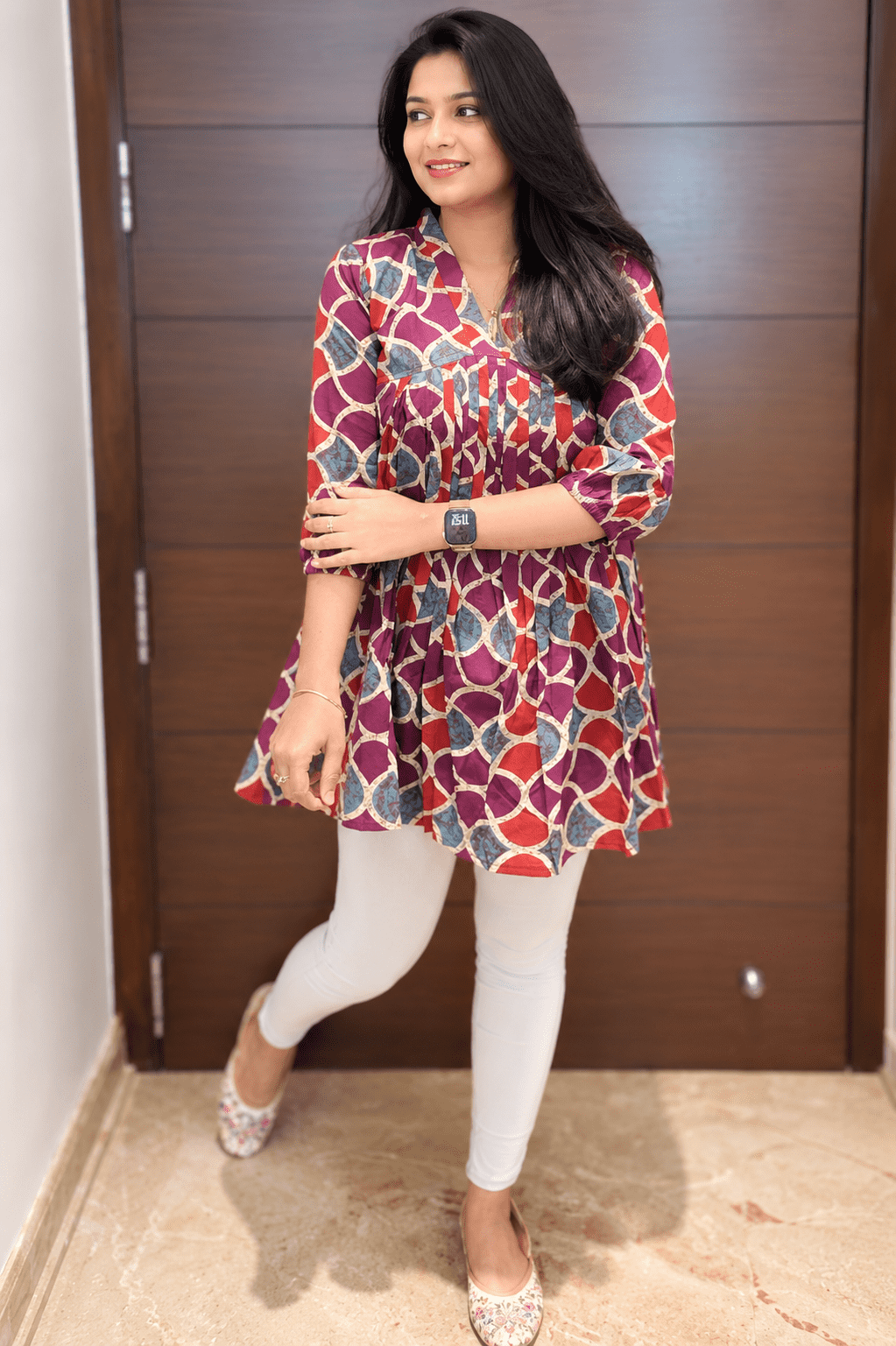 Women’s Jaipur Cotton Short Top - Violet (2025) - Image 2
